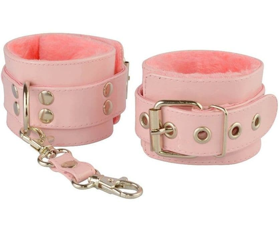 Нежно-розовые наручники с меховым подкладом, фото 