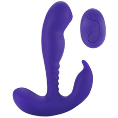 Фиолетовый стимулятор простаты Remote Control Prostate Stimulator with Rolling Ball - 13,3 см., фото 