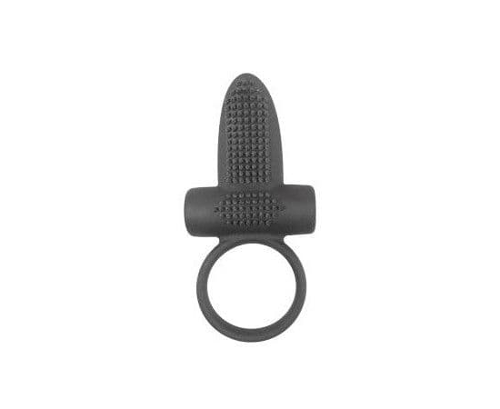 Чёрное эрекционное кольцо с вибрацией и язычком Sex Expert, фото 