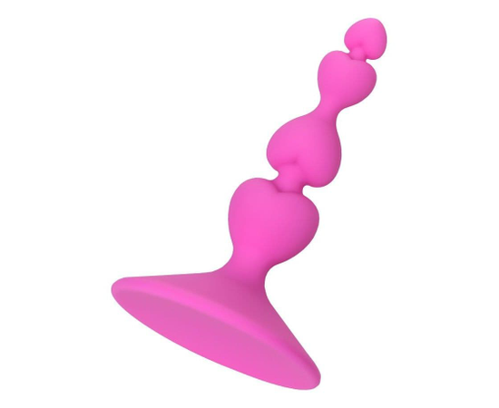 Розовая силиконовая анальная пробка Loverty - 8 см., фото 