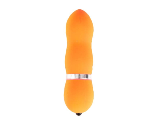 Оранжевый водонепроницаемый мини-вибратор - 10 см., фото 