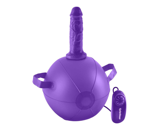 Фиолетовый надувной мяч с вибронасадкой Vibrating Mini Sex Ball - 15,2 см., Цвет: фиолетовый, фото 