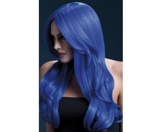 Синий парик с длинной челкой Khloe, Цвет: синий, Размер: S-M-L, фото 