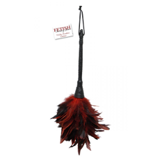 Кисточка с красно-чёрными пёрышками FRISKY FEATHER DUSTER - 36 см., фото 