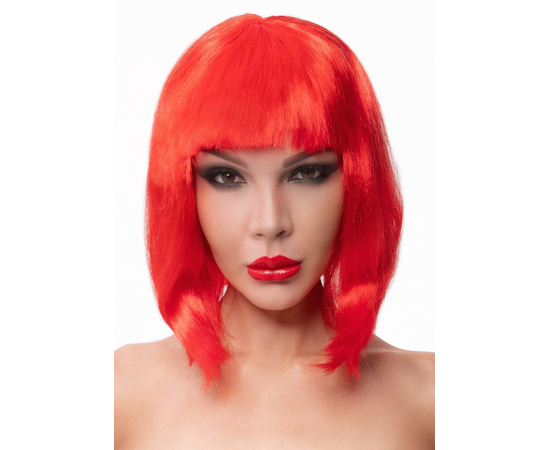 Красный парик-каре с челкой, Длина: 27.00, Цвет: красный, фото 