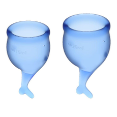 Набор менструальных чаш Satisfyer Feel secure Menstrual Cup, Цвет: синий, фото 
