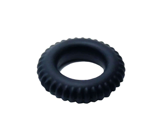 Черное силиконовое эрекционное кольцо-шина Sex Expert, фото 