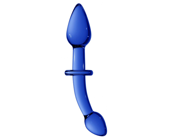 Двусторонний анальный стимулятор Doubler - 18 см., Цвет: синий, фото 