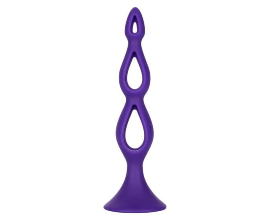 Фиолетовая анальная елочка Silicone Triple Probe - 14,5 см., фото 