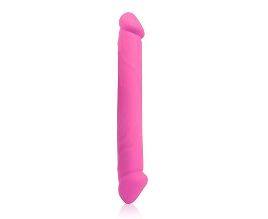 Двосторонний розовый фаллоимитатор Cosmo - 23 см., Цвет: розовый, фото 