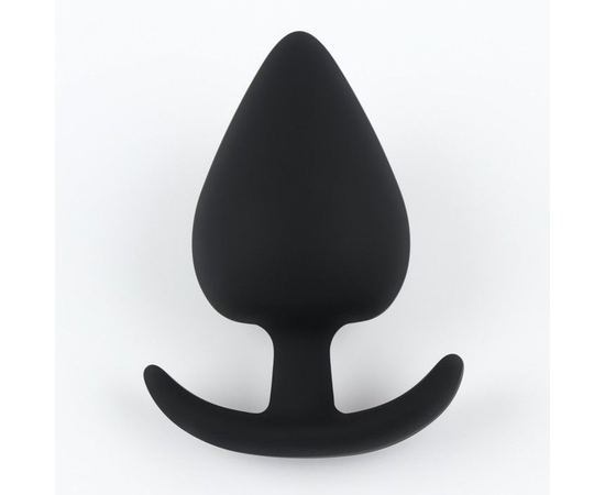 Черная силиконовая анальная пробка Soft-touch - 5,3 см., фото 