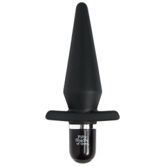Черная анальная пробка с вибрацией Delicious Fullness Vibrating Butt Plug - 14 см., фото 