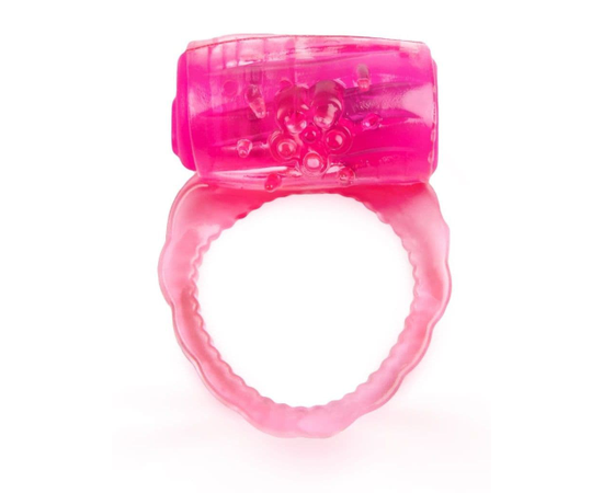 Розовое эрекционное кольцо с вибропулей, фото 