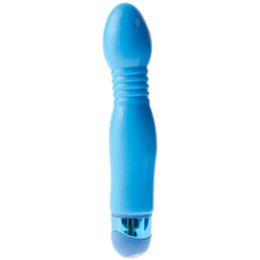 Голубой гибкий вибромассажер Powder Puff Massager - 17,1 см., фото 