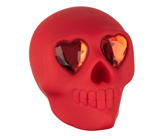 Красный вибромассажер в форме черепа Bone Head Handheld Massager, фото 