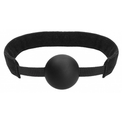 Черный кляп-шарик V&V Adjustable Ball Gag на липучке, фото 