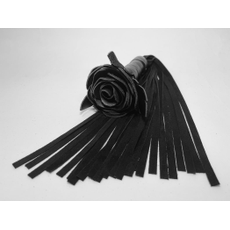 Черная замшевая плеть с розой в рукояти - 40 см., фото 