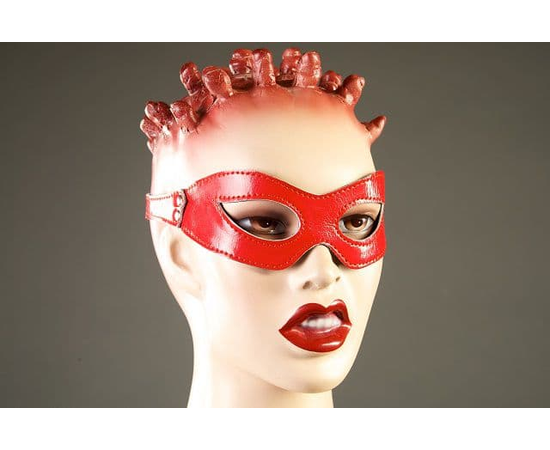 Красная лакированная маска-очки, фото 