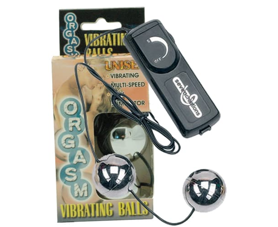 Серебристые вагинальные шарики с вибрацией ORGASM VIBRATING BALL, Цвет: серебристый, фото 