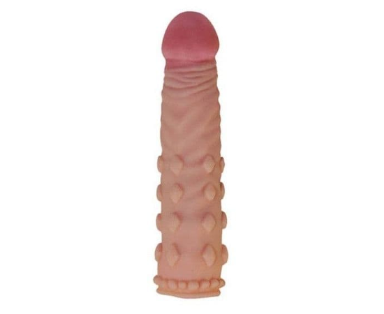 Телесная насадка-фаллос Super-Realistic Penis - 18 см., фото 