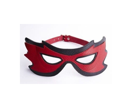 Красно-чёрная маска на глаза с разрезами, фото 