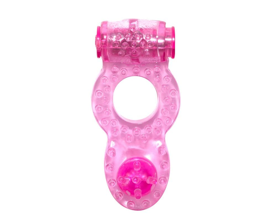 Розовое эрекционное кольцо с вибрацией Rings Ringer, фото 