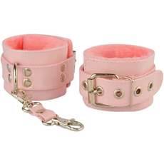 Нежно-розовые наручники с меховым подкладом, фото 
