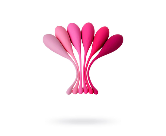Набор из 6 розовых вагинальных шариков Eromantica K-ROSE, Цвет: розовый, фото 