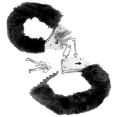 Меховые чёрные наручники Beginner's Furry Cuffs, фото 