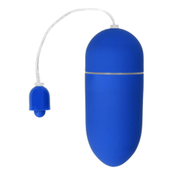 Гладкое виброяйцо Vibrating Egg - 8 см., Цвет: синий, фото 