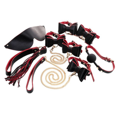 Черно-красный бондажный набор Bow-tie, фото 