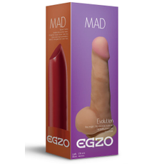 Телесный фаллоимитатор Mad Lipstick с мошонкой и подошвой-присоской - 17 см., Цвет: телесный, фото 