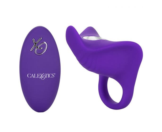 Фиолетовое перезаряжаемое эрекционное кольцо Silicone Remote Orgasm Ring, фото 