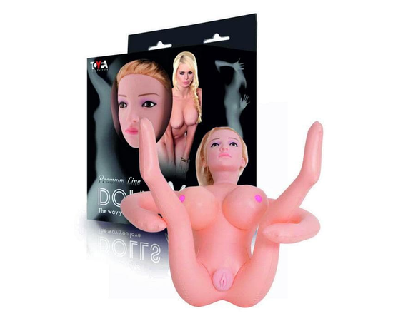 Надувная секс-кукла с реалистичной головой и поднятыми ножками, фото 