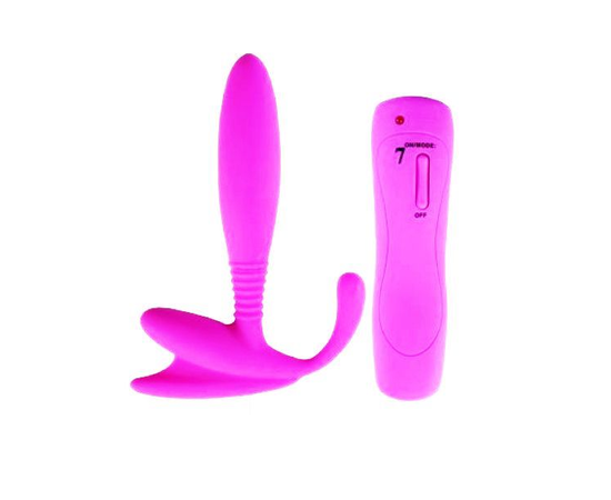 Розовый стимулятор простаты Anal Pleasure 7 Mode Prostate - 12 см., фото 
