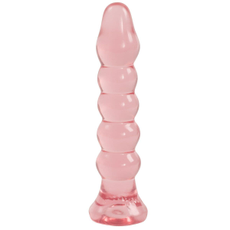 Анальная елочка из розового геля Crystal Jellies Anal Plug Bumps - 15,2 см., фото 