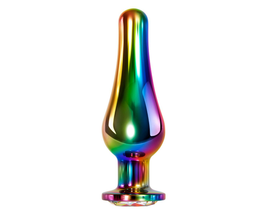 Радужная металлическая пробка Rainbow Metal Plug Large - 12,9 см., Длина: 12.90, Цвет: разноцветный, фото 