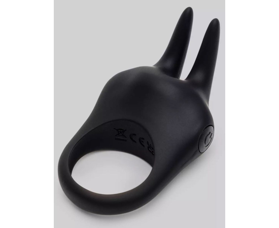 Черное эрекционное виброкольцо Sensation Rechargeable Vibrating Rabbit Love Ring, фото 