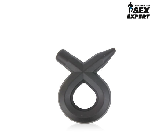 Черное силиконовое эрекционное кольцо Sex Expert, фото 