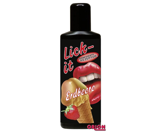 Съедобная смазка Lick It со вкусом клубники - 100 мл., фото 