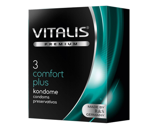 Контурные презервативы VITALIS PREMIUM comfort plus - 3 шт., Объем: 3 шт., Цвет: прозрачный, фото 