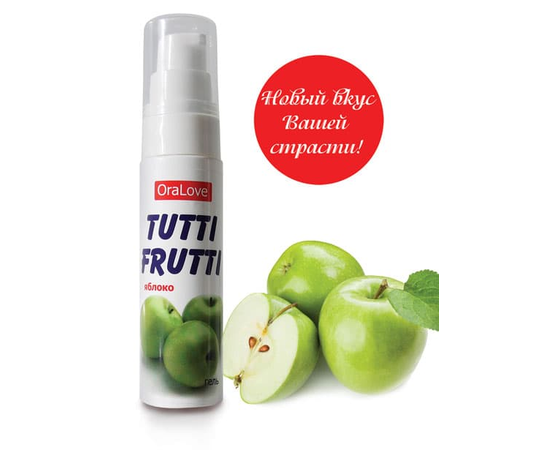 Гель-смазка Tutti-frutti с яблочным вкусом - 30 гр., фото 