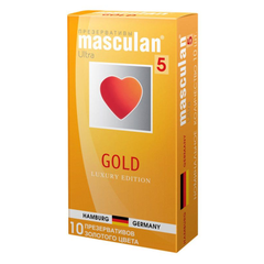 Презервативы Masculan Ultra 5 Gold с ароматом ванили, Длина: 19.00, Объем: 10 шт., фото 