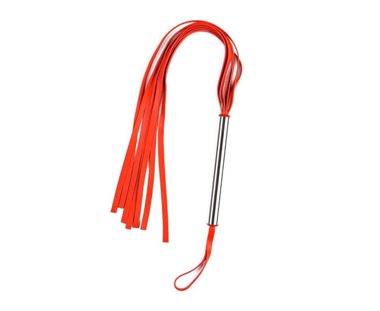 Красная плеть с металлической ручкой, фото 