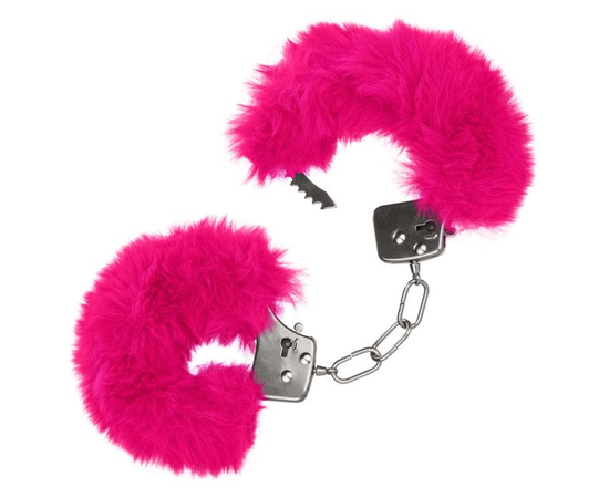 Металлические наручники с розовым мехом Ultra Fluffy Furry Cuffs, Длина: 27.25, Цвет: розовый, фото 