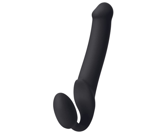 Черный безремневой страпон Silicone Bendable Strap-On XL, фото 