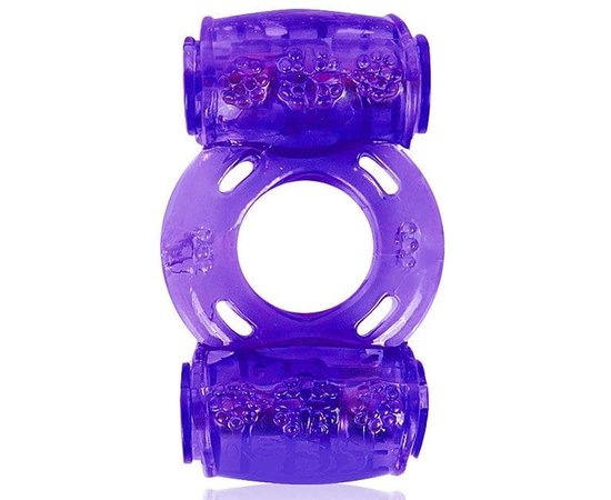 Фиолетовое эрекционное кольцо в двумя вибропулями, фото 