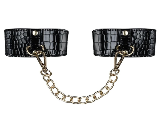 Элегантные черные наручники с цепочкой, фото 