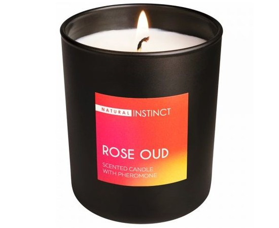Ароматическая свеча с феромонами Natural Instinct "Роза и уд" - 180 гр., фото 