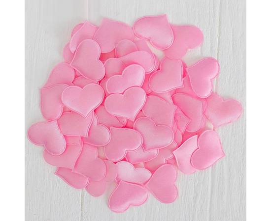 Набор декоративных розовых сердец - 50 шт., фото 
